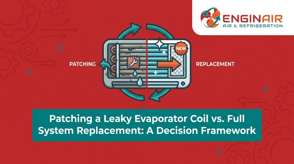 Patching a Leaky Evaporator Coil vs. Full System Replacement: A Decision Framework 2 Patching a Leaky Evaporator Coil vs. Full System Replacement: A Decision Framework — featured image